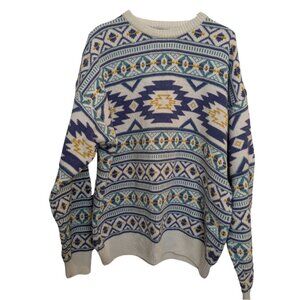 Vintage 1990s Claiborne Men's XL Cotton Sweater Grandpa Style